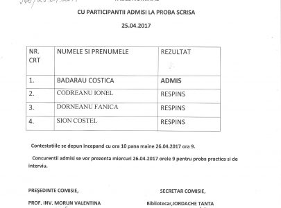 Concurs mecanic Şcoala Gimnazială “Constantin Gh. Marinescu”